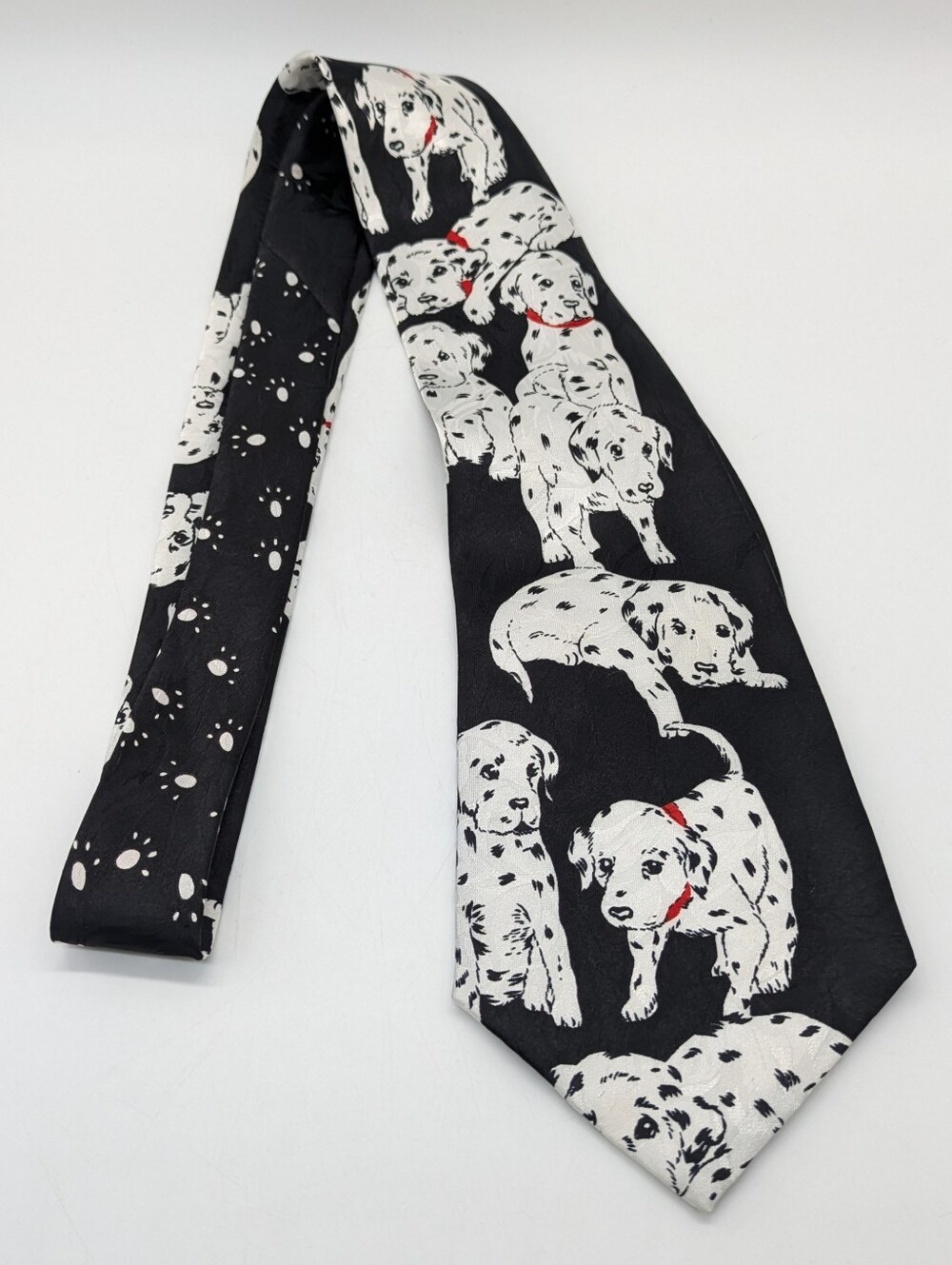 Vintage City One Black White Dalmatian Puppy Dog Novelty Men's Tie